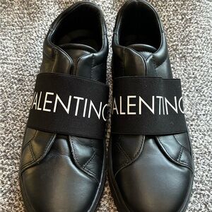 Valentino Black Leather Sneakers for Men